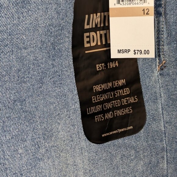 Seven7 Percy Wash 26" Ankle Jeans, Embroidered Floral, Sz 12 - Picture 7 of 10